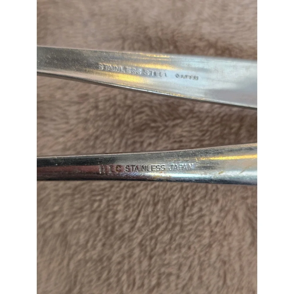 Vintage HIC Japan Stainless Steel Ladle Set 2pc Gravy Sauce Swirl Handle MCM